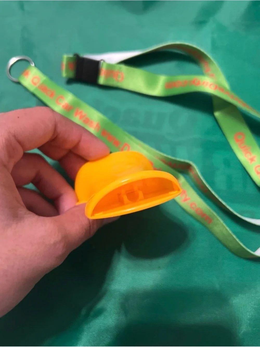 Quick Car Wash Kids Lanyard with Orange Whistle